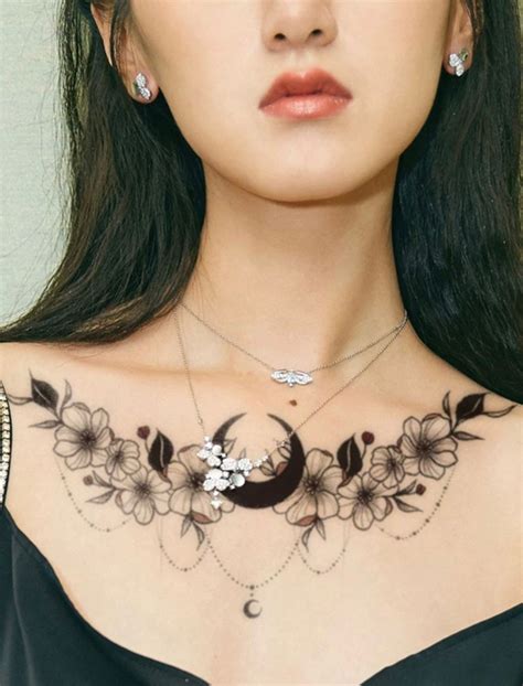 between chest tattoo female|60 Best Chest Tattoos For Women (2022)